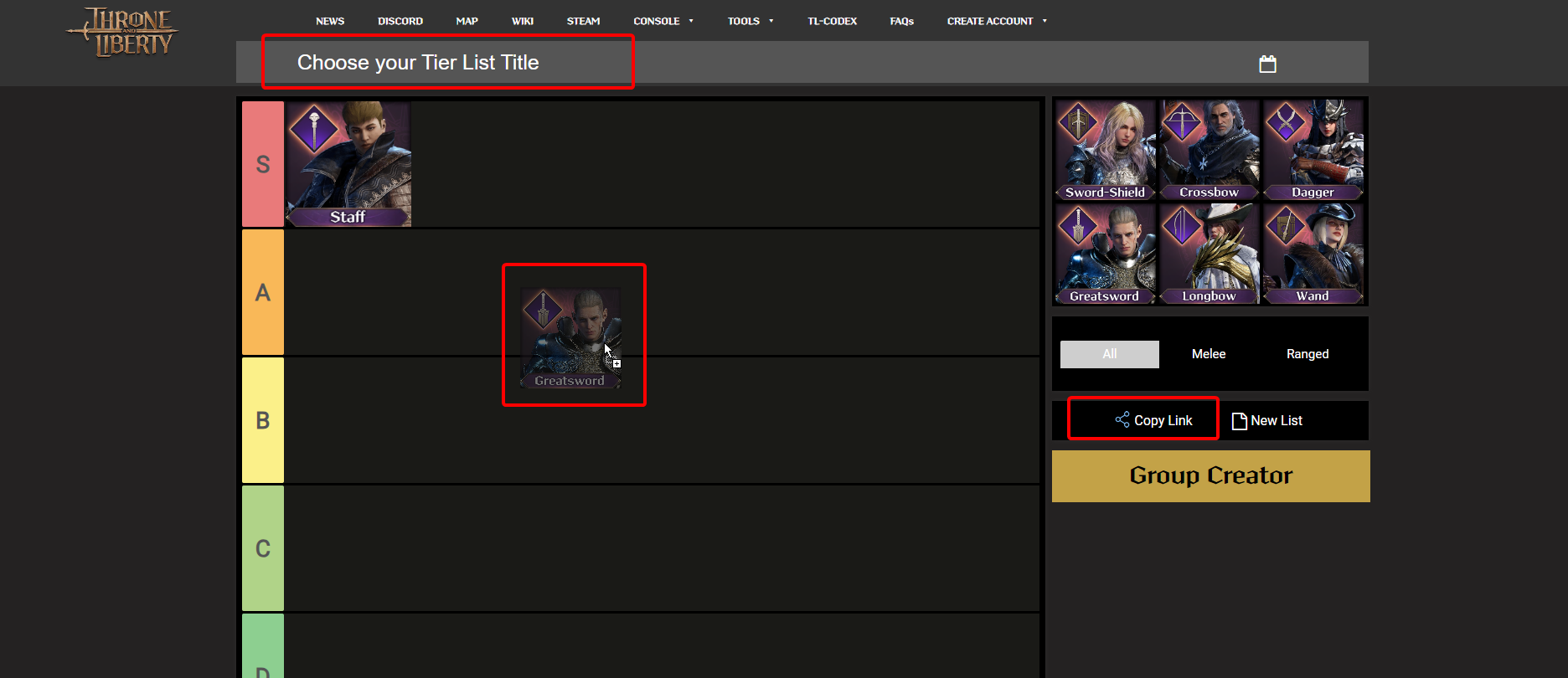 Throne and Liberty Tools: Tier List and Group Creator : r/throne_and_liberty